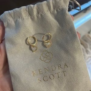 Kendra Scott Gold Ari Huggies Iridescent Frosted Glass